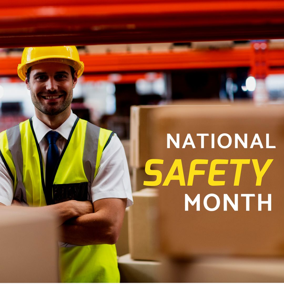 Young Male Manager in Workwear Promotes National Safety Month - Download Free Stock Templates Pikwizard.com