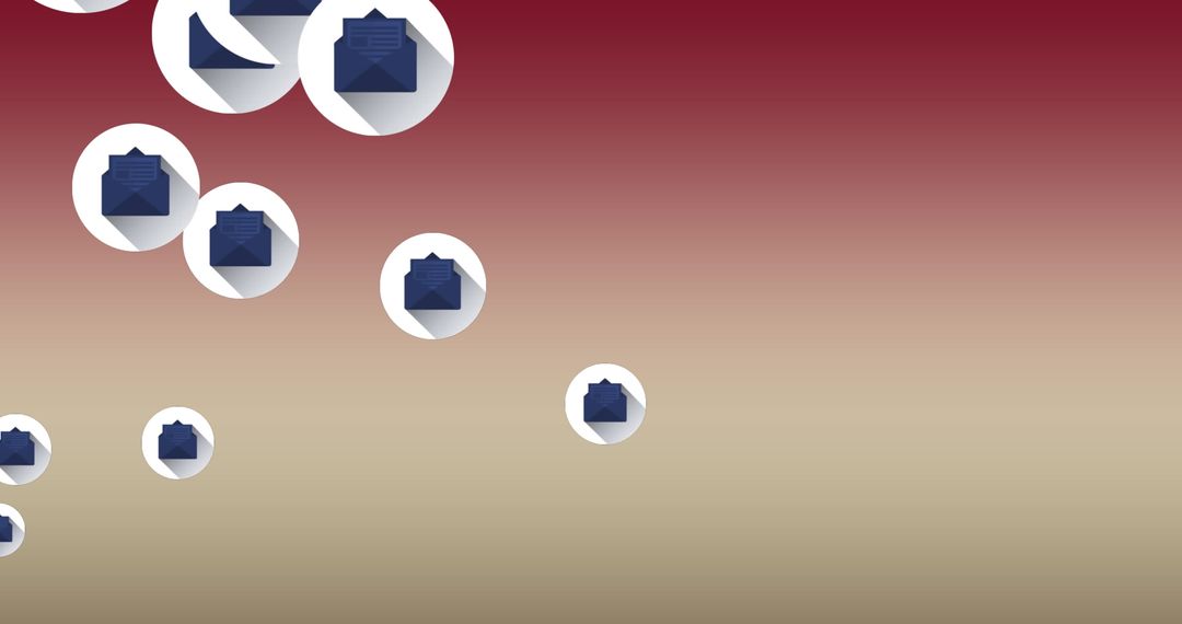 Floating Message Icons with Pink Gradient Background