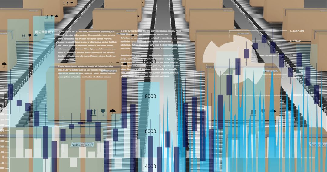 Global Shipping and Data Analytics Pictured with Cardboard Boxes