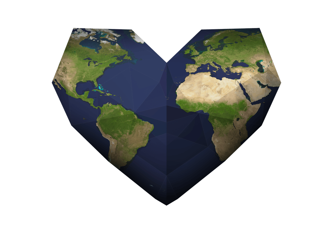 Heart Shaped Earth Illustration Transparent Background