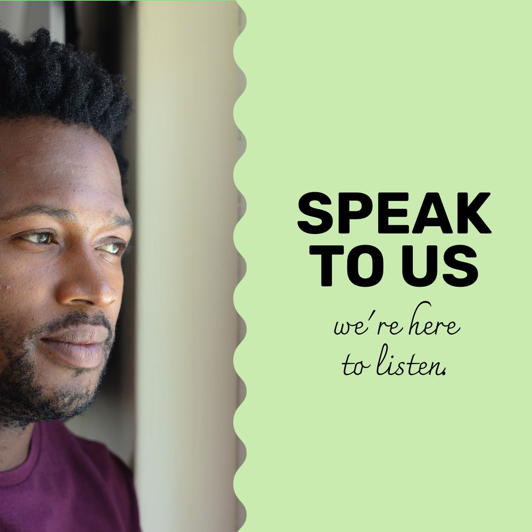 Thoughtful Man Highlighting Mental Health Awareness and Support