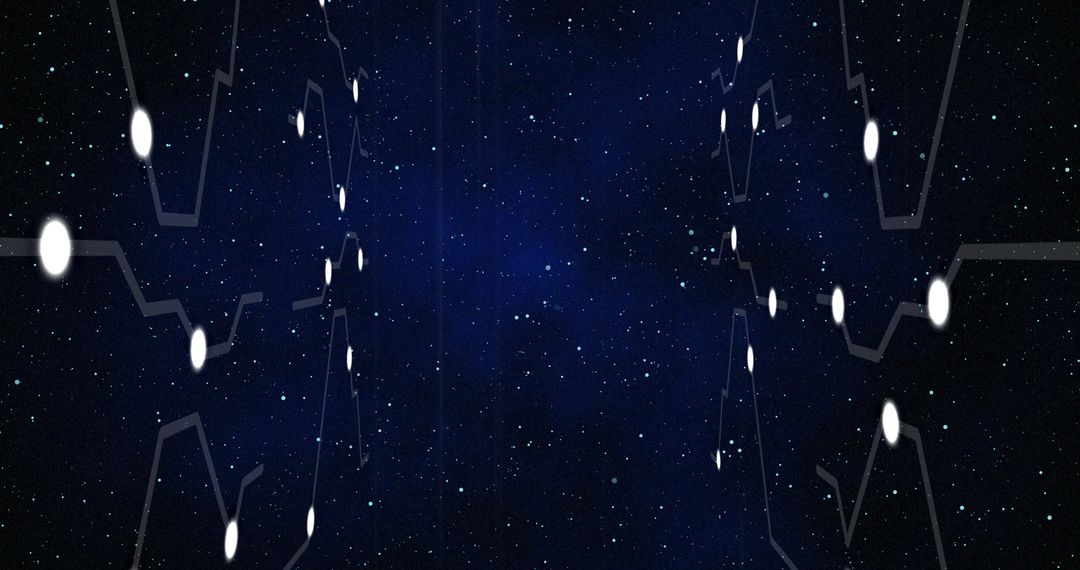 Glowing White Points in Night Sky Representing Digital Interface