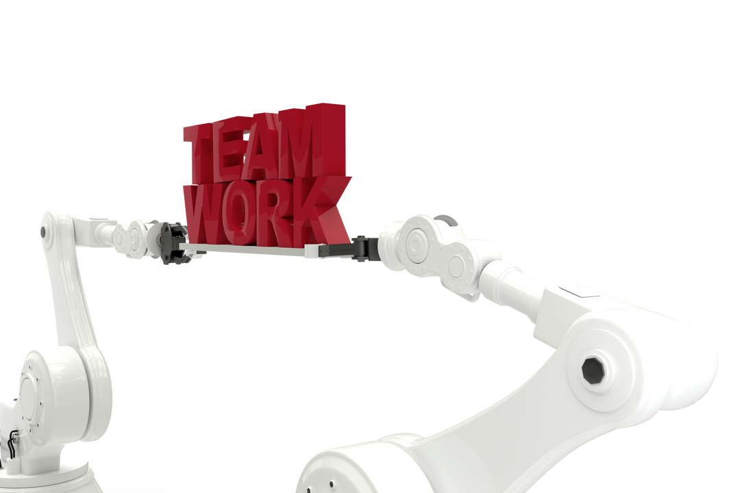 Transparent Robotic Arms Holding Red Teamwork Text - Download Free Stock Images Pikwizard.com