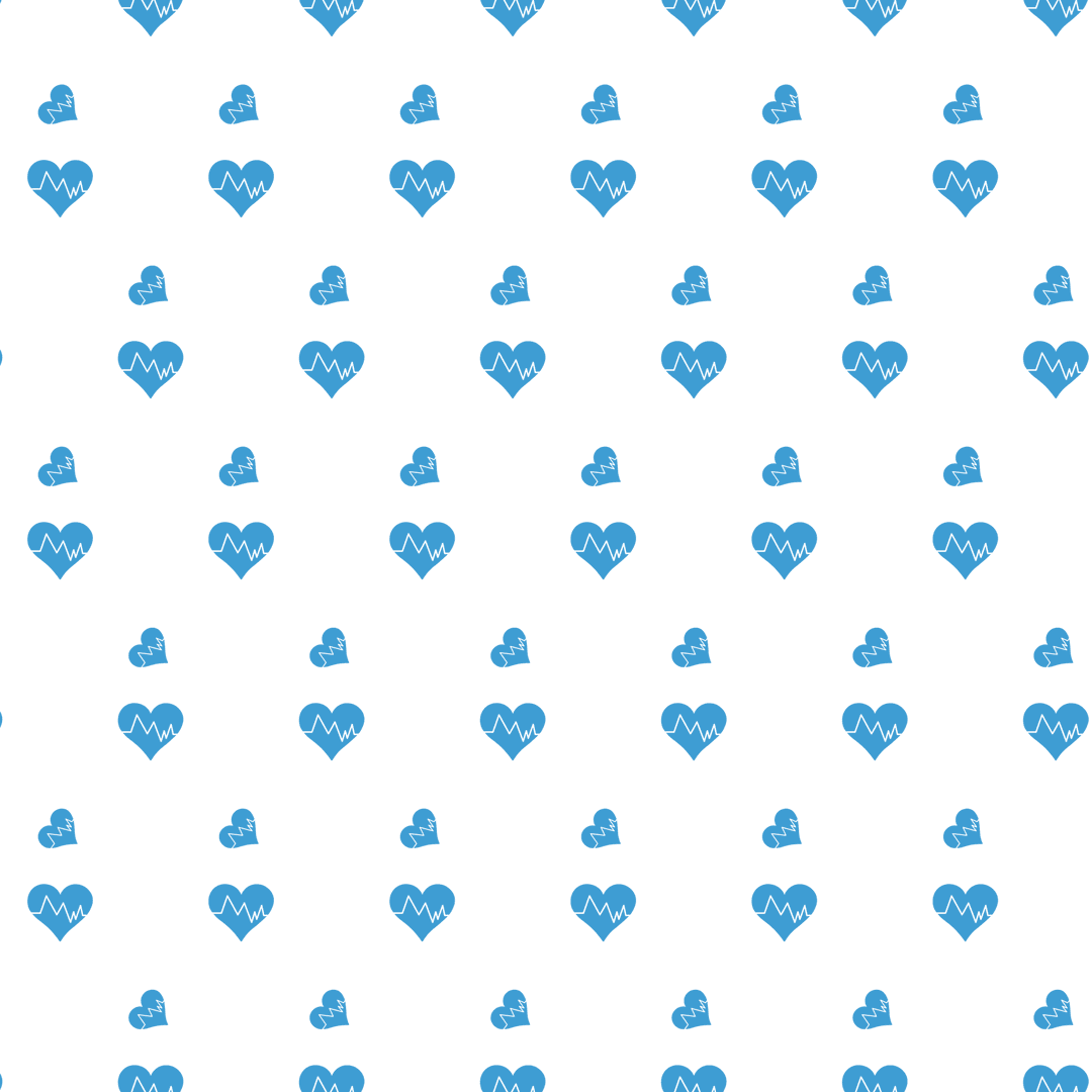Blue Hearts Pattern with Transparent Background