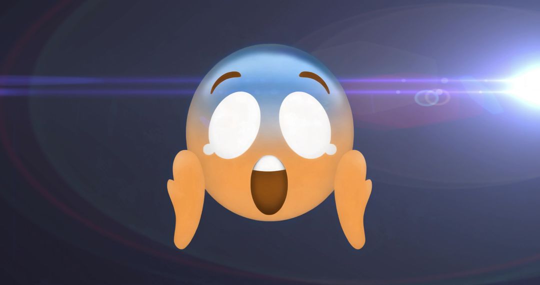 3D Emoji Displaying Shocked Expression with Hands on Cheeks