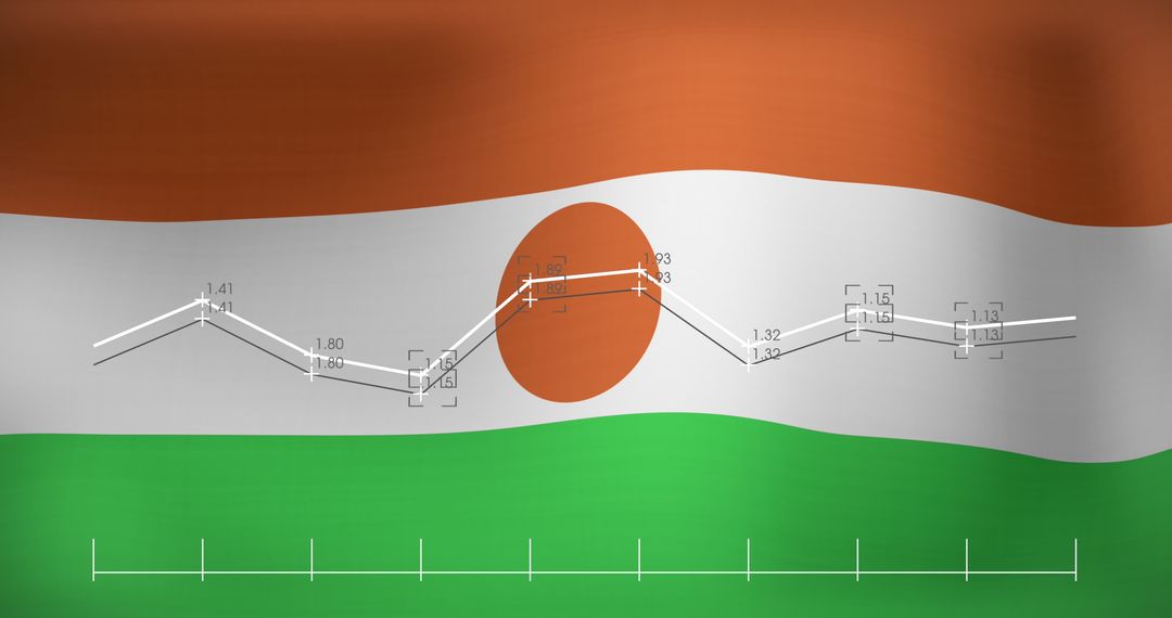 Data Analysis Overlay on Niger Flag Representing Growth