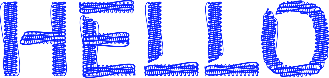 Transparent Blue Doodle Hello Text Decorative Design