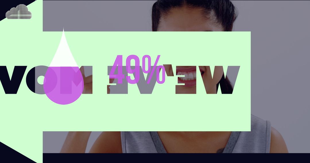 Digital Interface with Water Drop and Growth Percentage