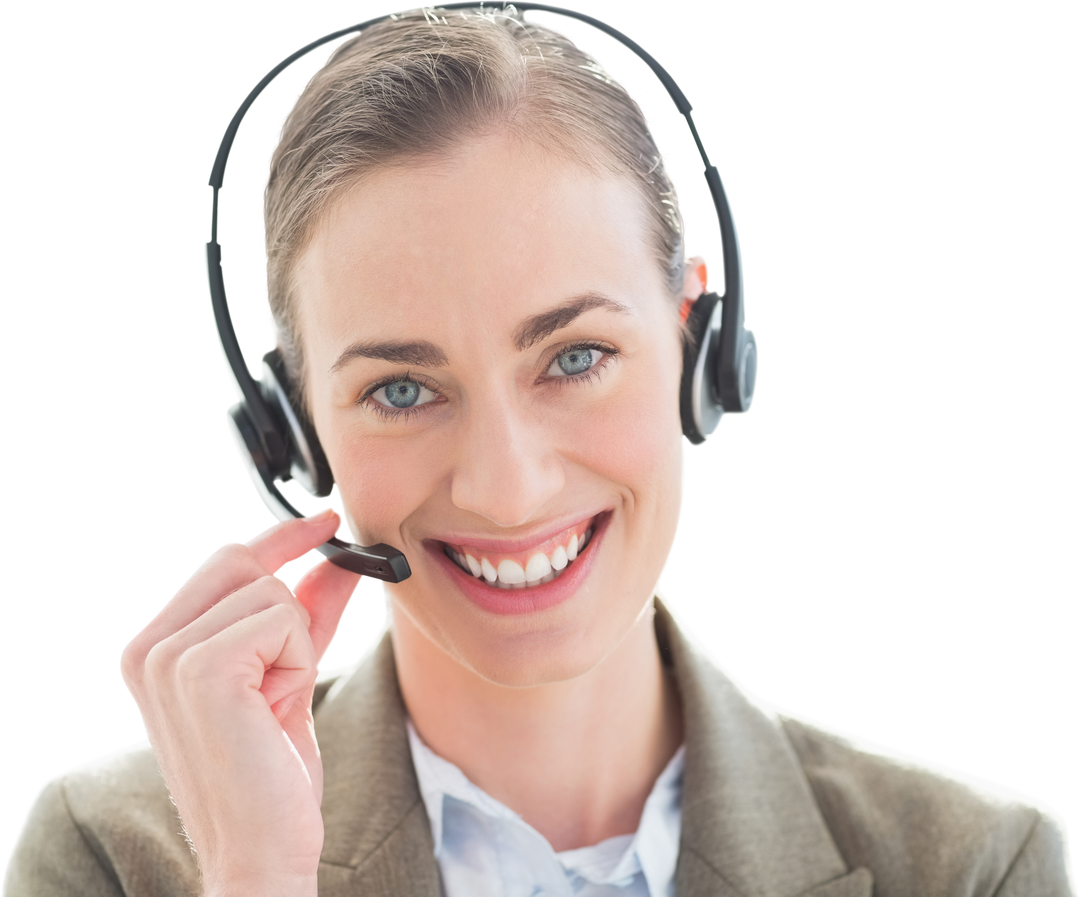 Smiling Customer Support Agent with Transparent Background - Download Free Stock Images Pikwizard.com