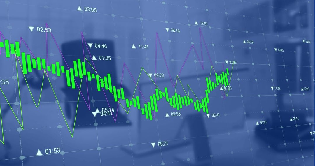 Dynamic Financial Growth Chart with Office Background