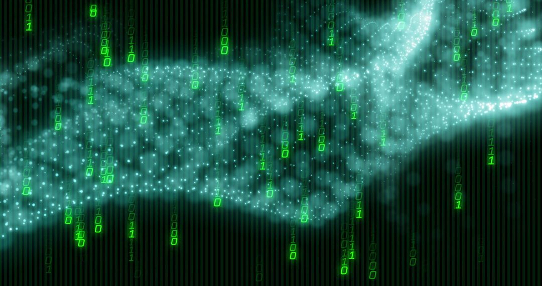 Binary-Driven Digital Particle Wave in Futuristic Technology Space