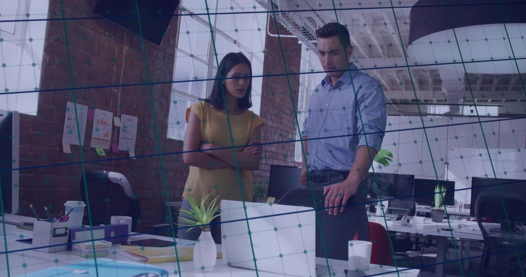 Professionals Collaborating at Modern Office Workspace