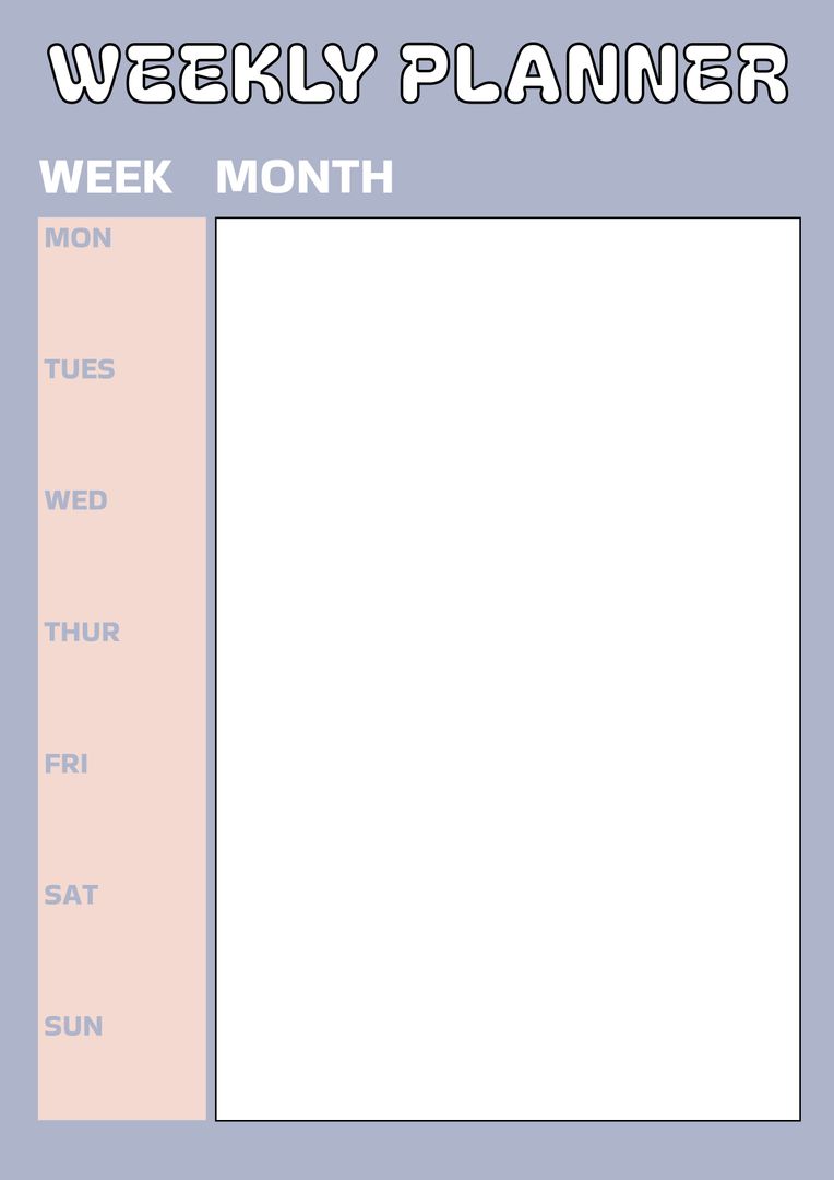 Minimalist Weekly Planner Template for Organizing and Scheduling - Download Free Stock Templates Pikwizard.com