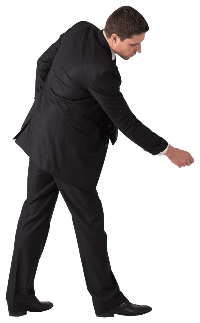 Businessman Reaching Out Standing on Transparent Background