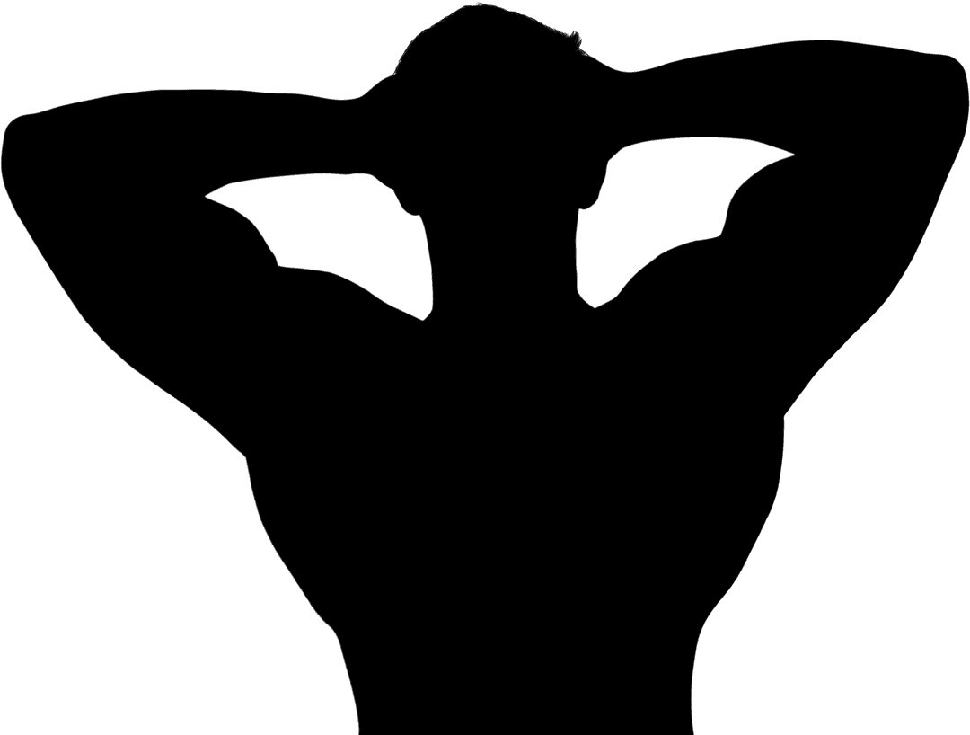 Rear View Athlete With Transparent Background Reaches Above Head