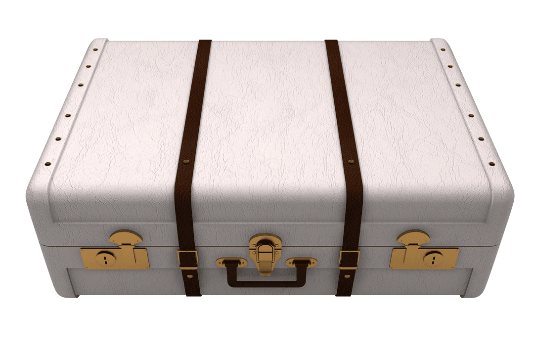 Stylish White Suitcase on Transparent Background for Travel Design