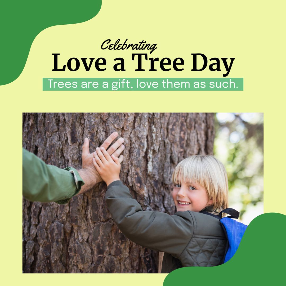 Father and Son Bonding with Nature, Celebrating Love a Tree Day