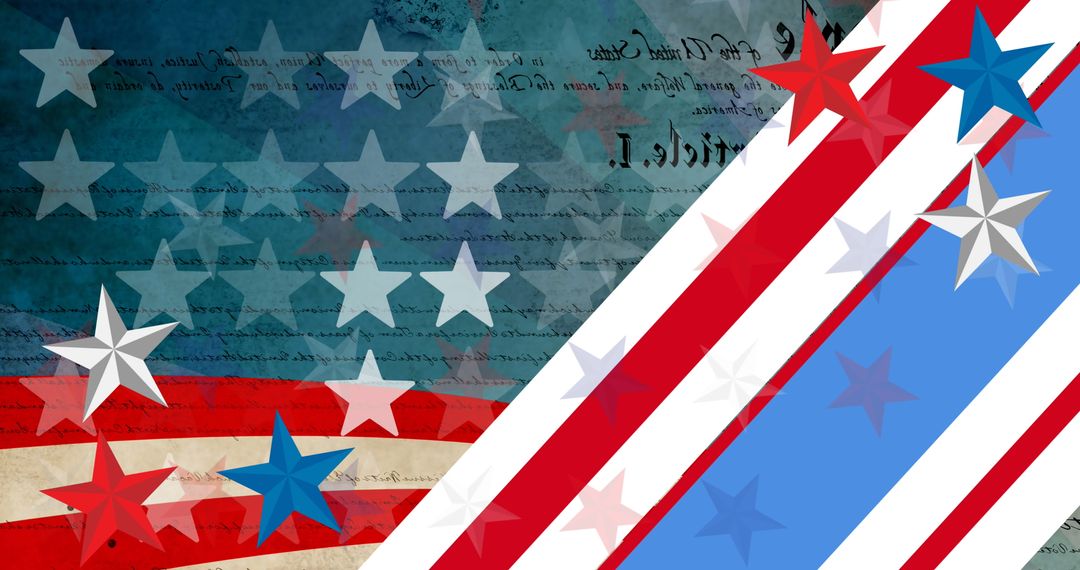 American Flag Motif with Stars and Stripes Design