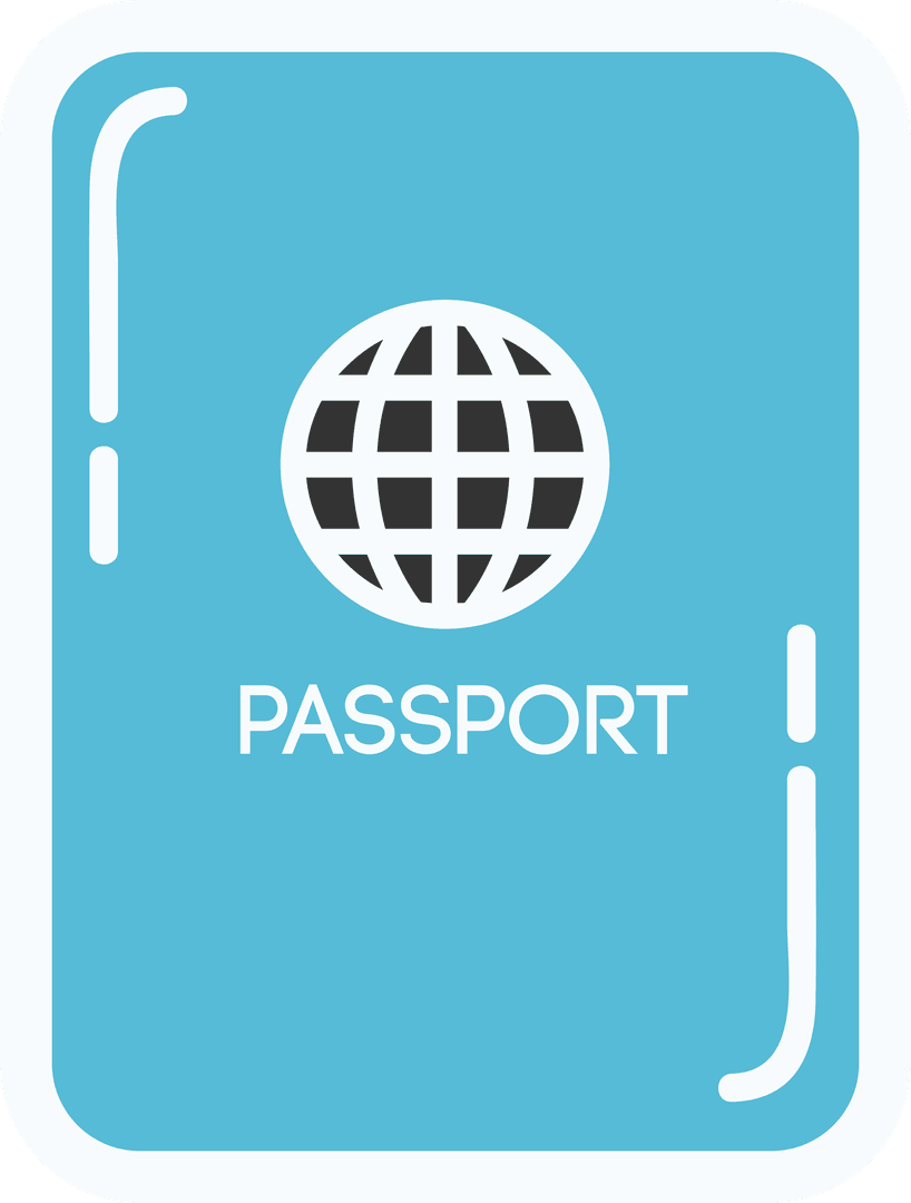 Simple Transparent Passport Icon with Globe Symbol