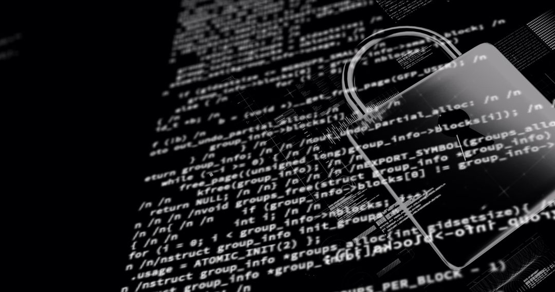 Digital Padlock With Online Security Code Background