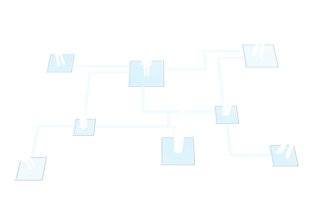 Transparent Digital Network of Business People Illustrating Connections