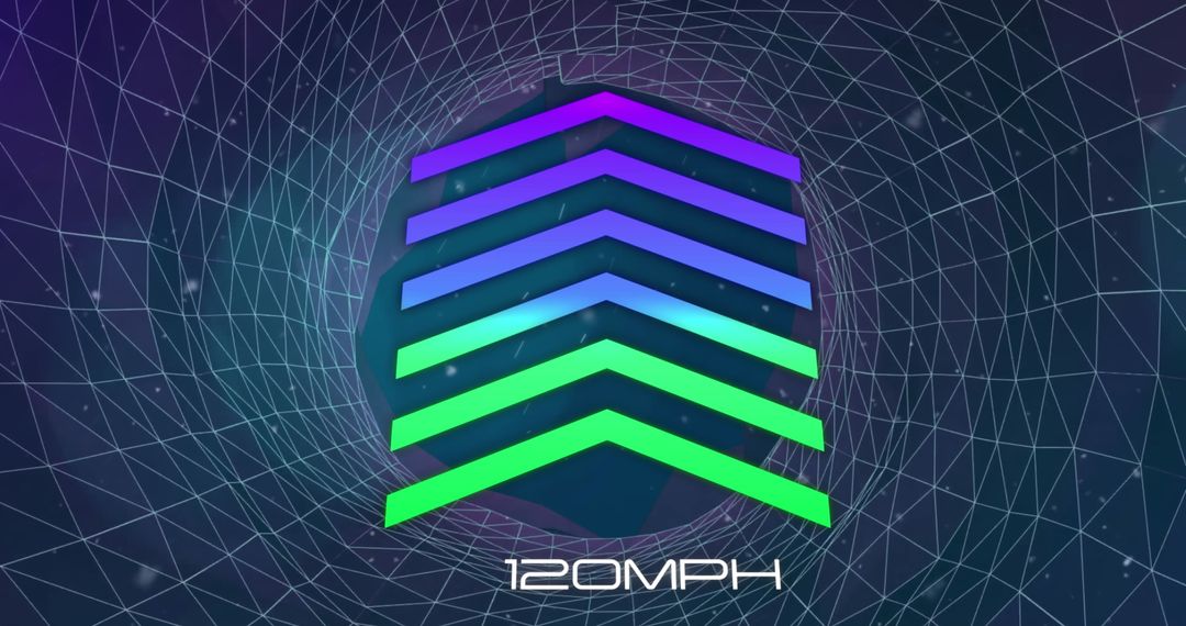 Futuristic Digital Speed Display with Illuminated Arrows