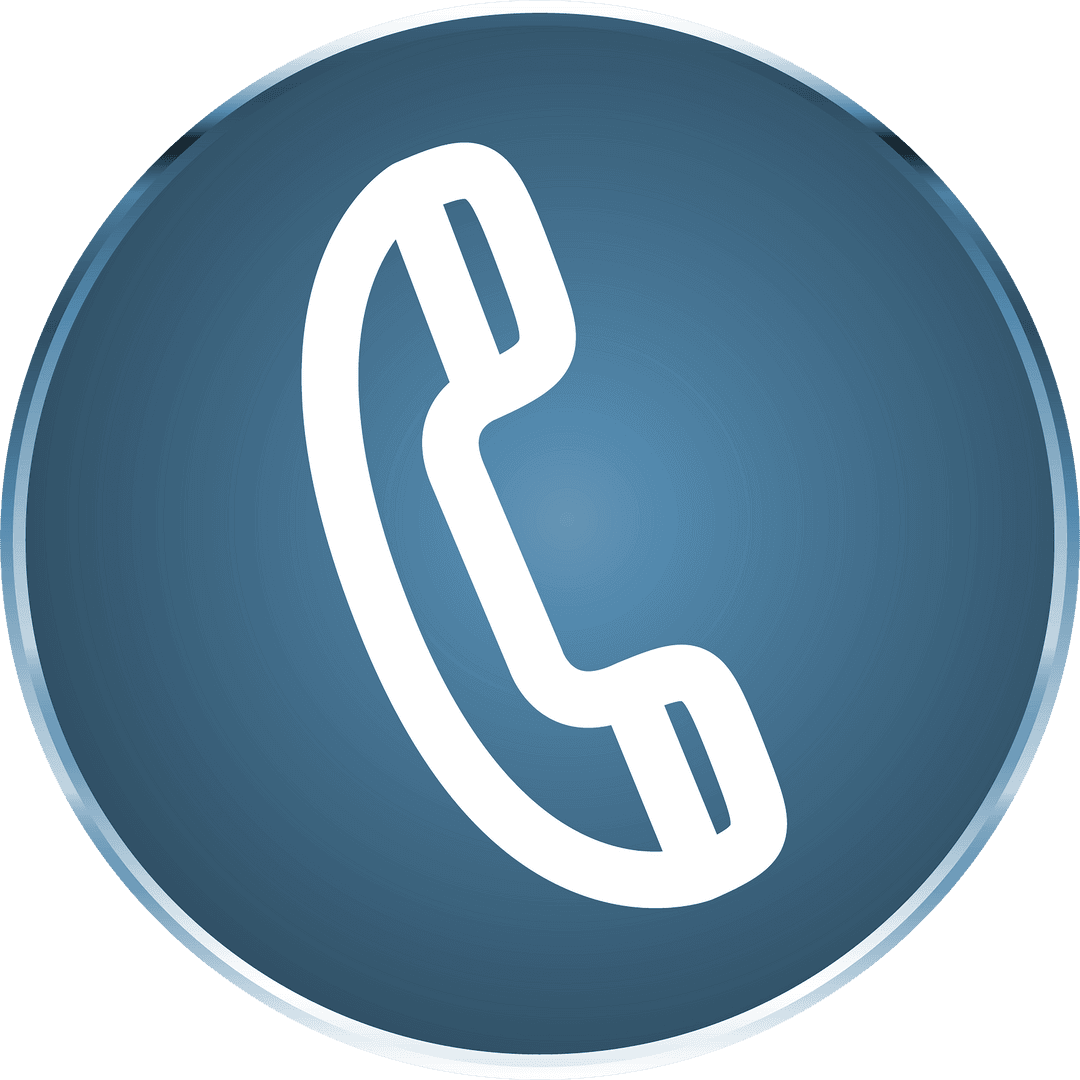 Blue Telephone Handset Icon on Transparent Background