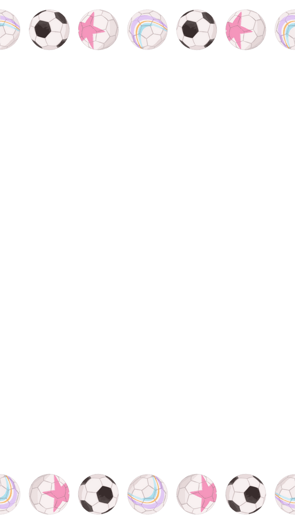 Colorful Soccer Ball and Star Pattern on Transparent Background