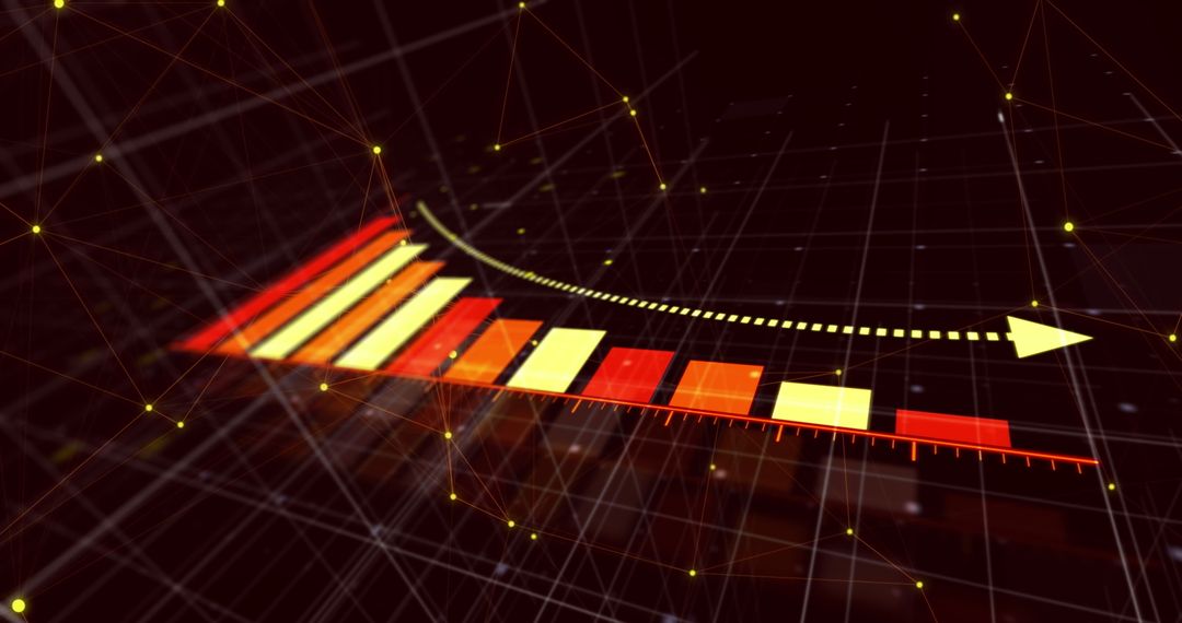 Abstract Digital Data Chart with Arrow Network