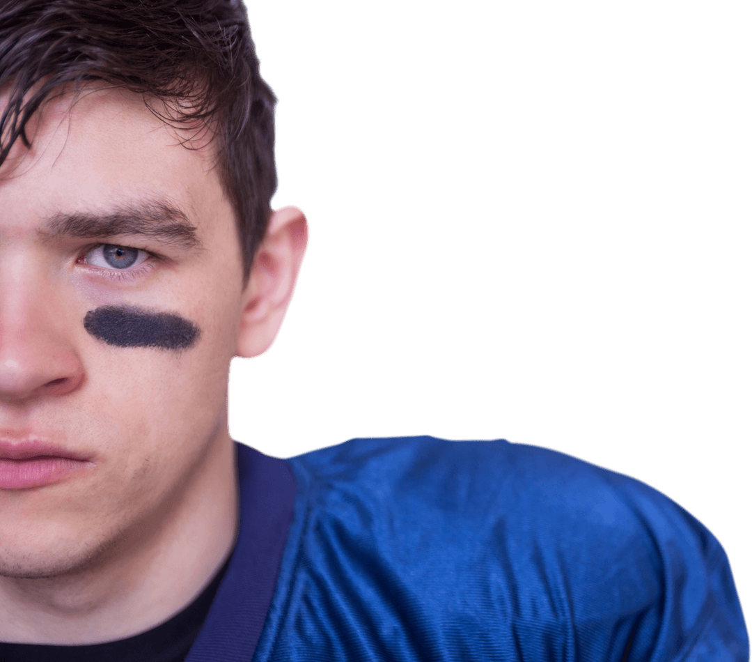 Transparent Surly American Football Player Embracing Intensity