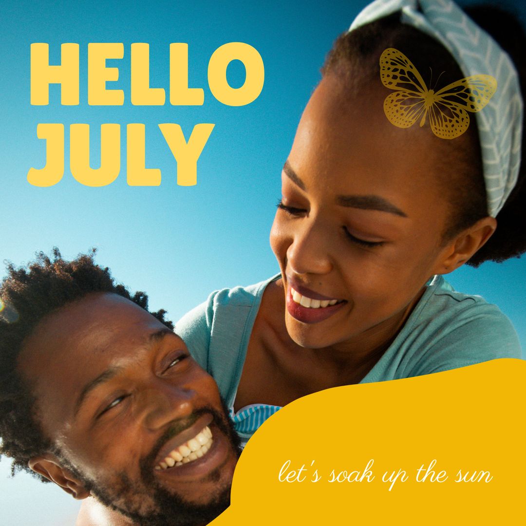 Happy Couple Embracing Under Summer Sun