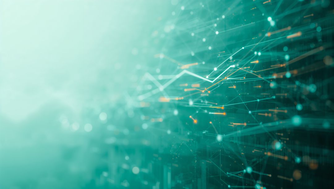 Abstract Futuristic Network with Glowing Data Connections