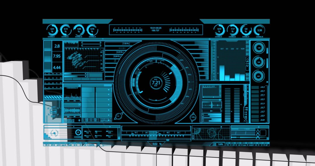 Futuristic Digital Dashboard for Data and Analytics Presentation