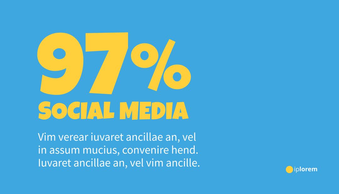 Bold Social Media Statistic in Yellow and Blue Design