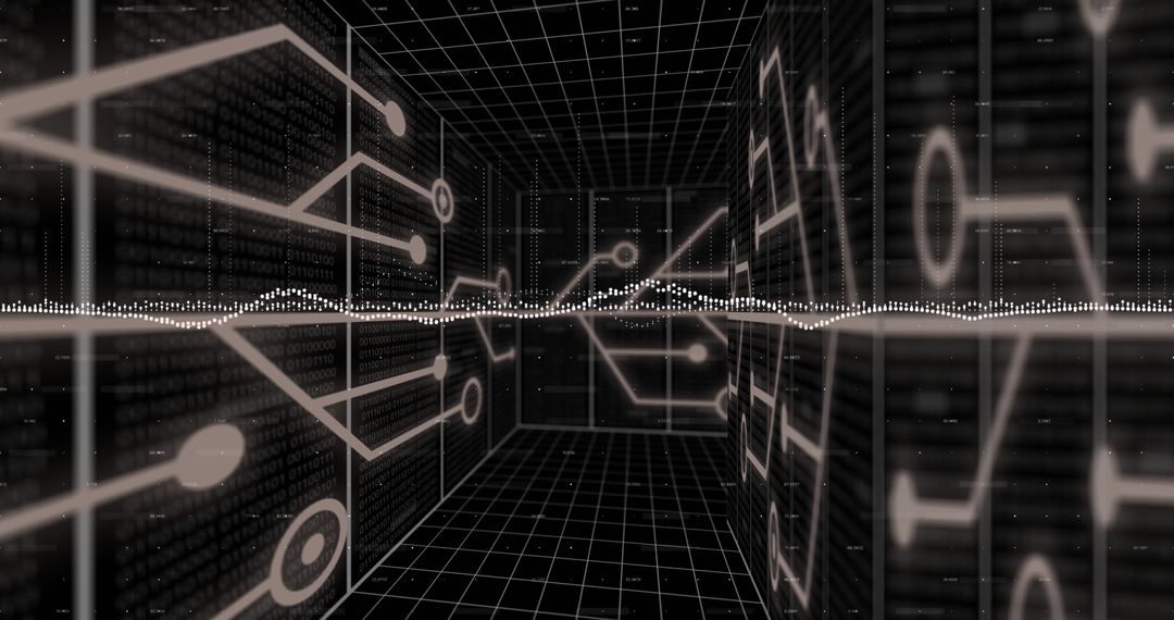 Abstract Cyber Tunnel with Digital Network Connections