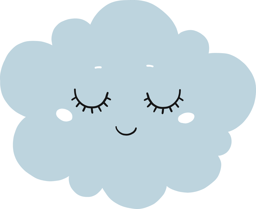 Cute Happy Cloud Illustration Vector Transparent Background
