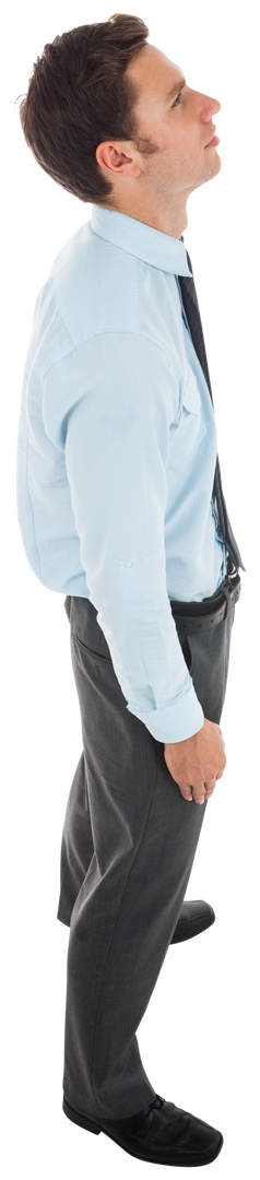 Transparent Businessman in Light Blue Shirt Looking Upward - Download Free Stock Images Pikwizard.com