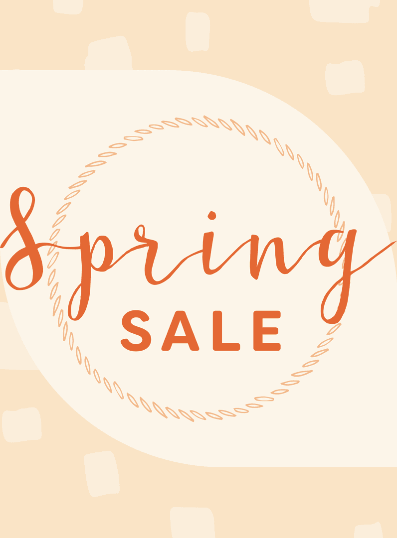 Spring Sale Banner With Pattern on Transparent Background