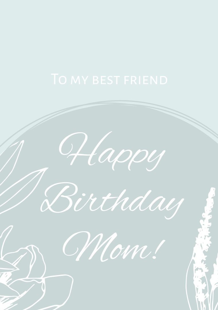 Elegant Floral Birthday Greeting Card for Mothers - Download Free Stock Templates Pikwizard.com