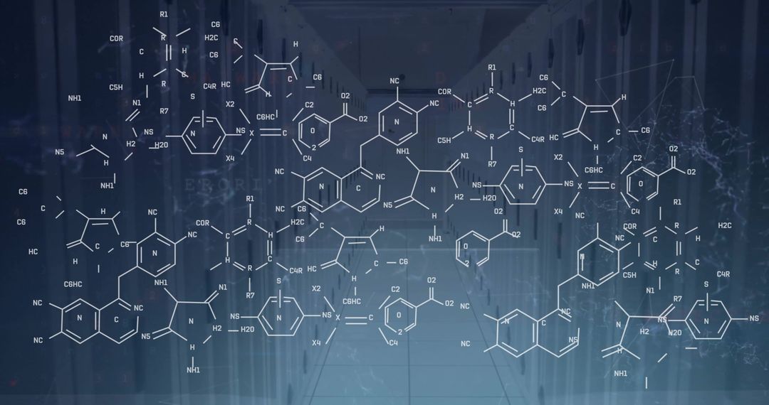 Digital Chemistry Structures on Computer Servers Background
