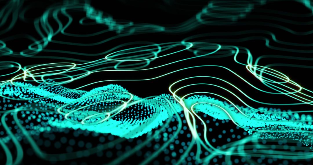 Abstract Network Data Lines and Digital Waves