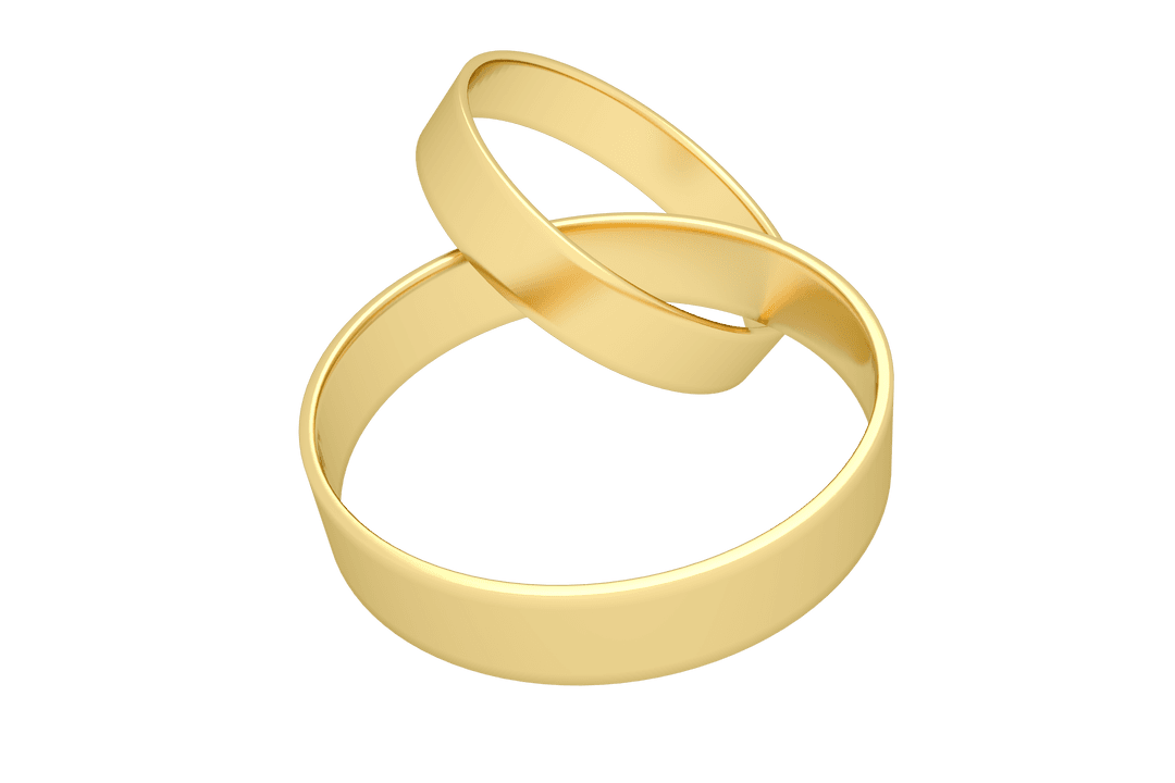 Elegant Transparent Gold Wedding Rings Close-up