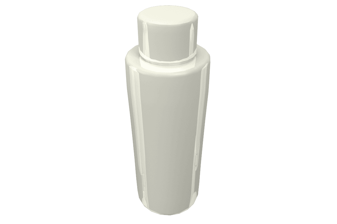 White Transparent Cosmetic Bottle on Clean Background