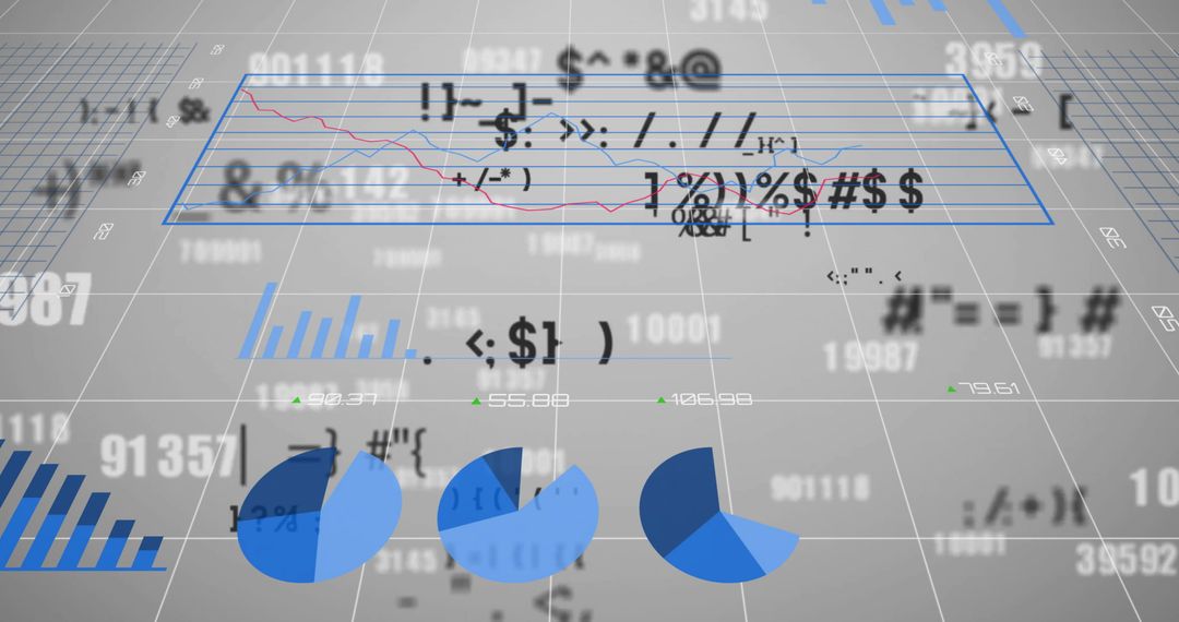 Digital Financial Data Processing on Abstract Grid Background