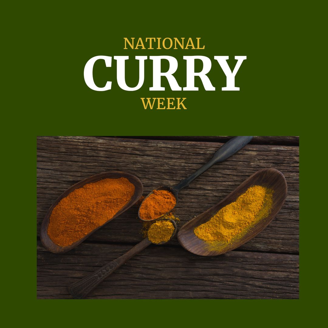 National Curry Week Celebration with Colorful Spices Display