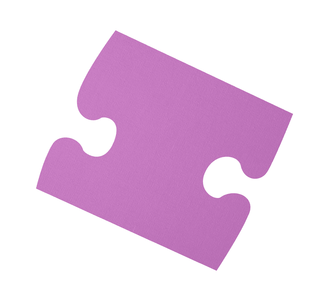 Purple Jigsaw Puzzle Piece on Transparent Background