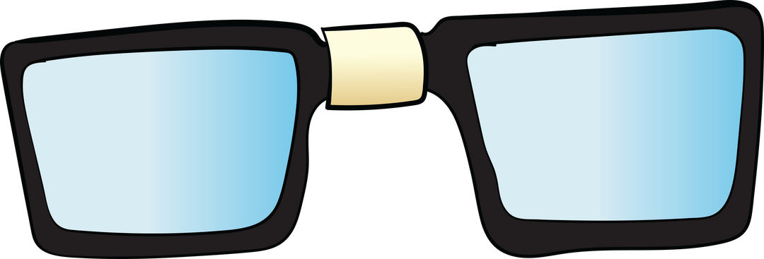 Digital Illustration of Transparent Black Glasses with Blue Lenses - Download Free Stock Images Pikwizard.com