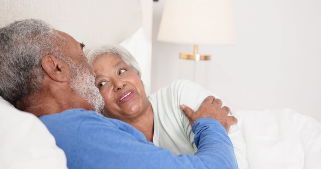 Senior Couple Relaxing and Embracing with Love and Joy
