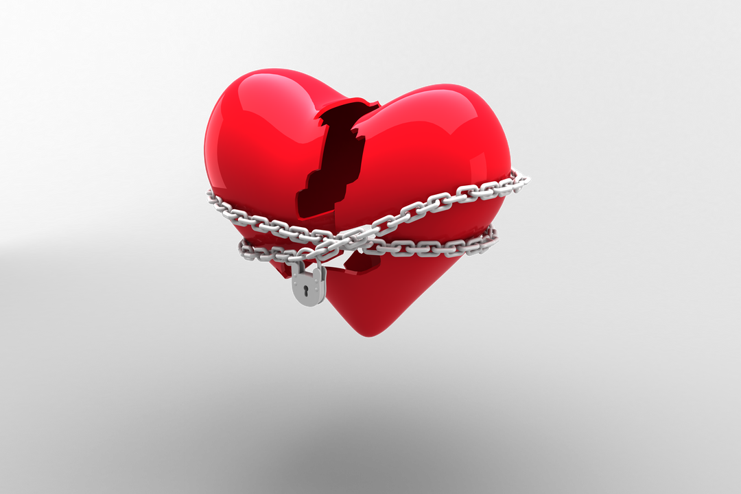 Transparent Broken Heart with Chain and Padlock Illustration - Download Free Stock Images Pikwizard.com