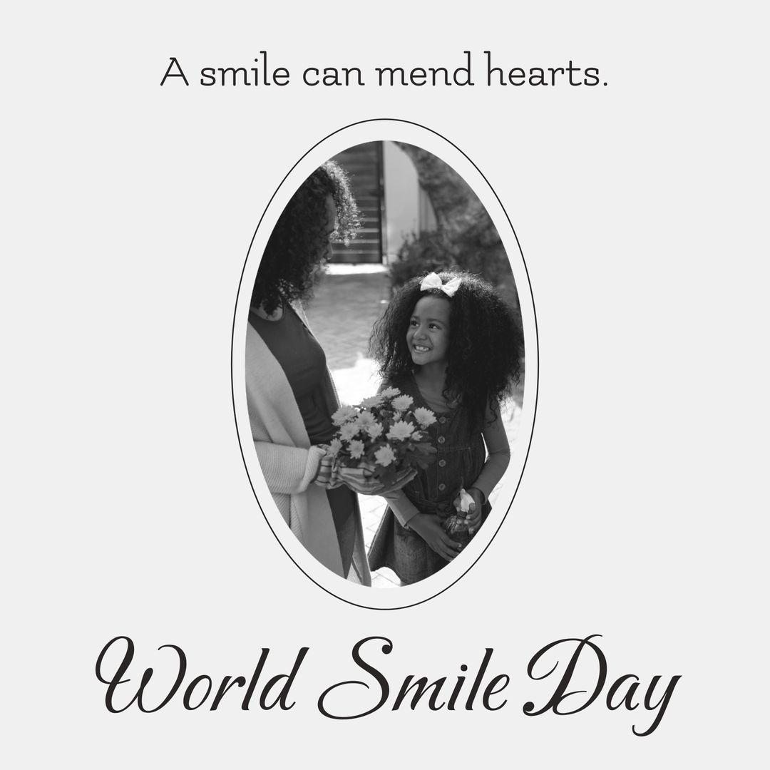 Celebrating World Smile Day with Joyful Mother and Daughter